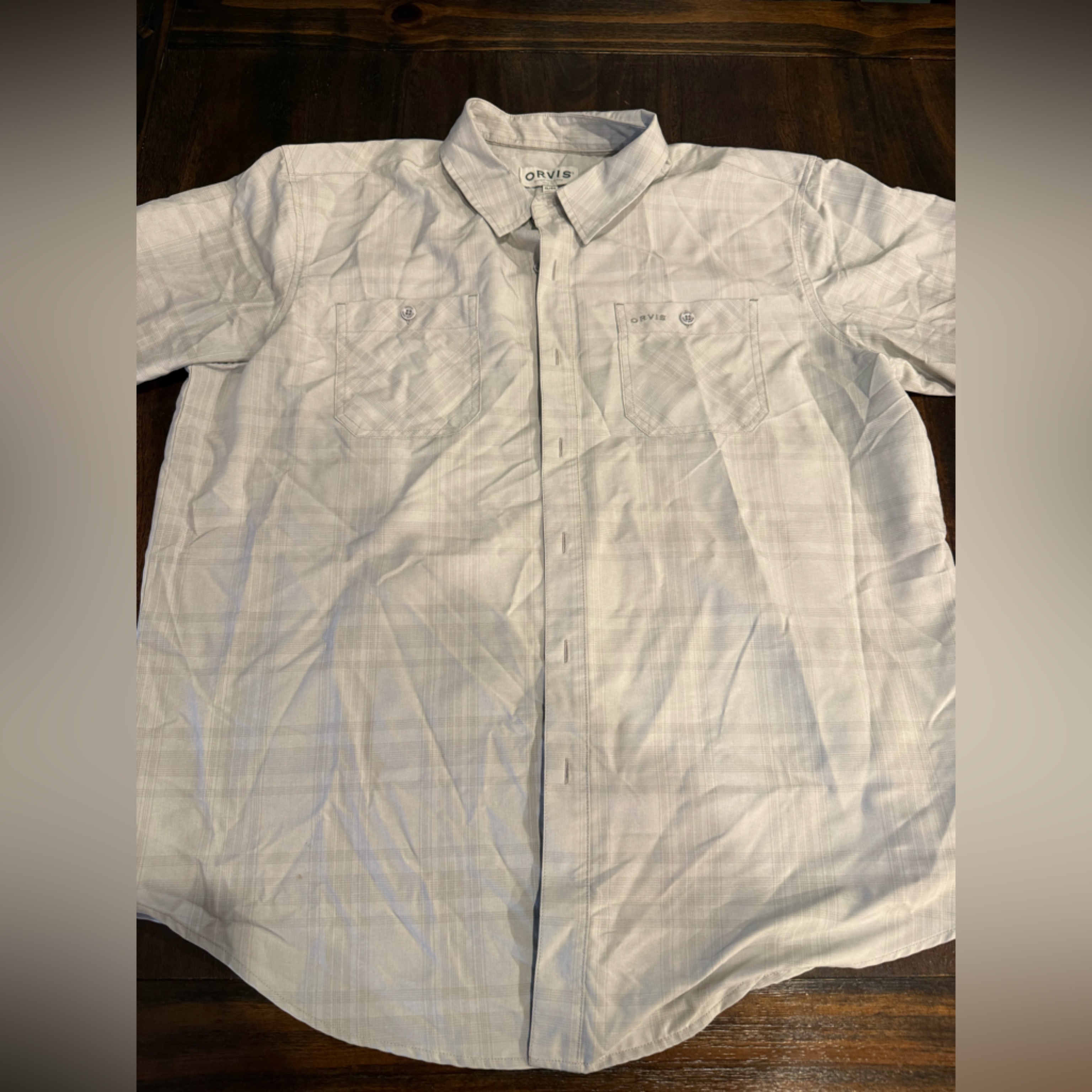 Orvis Light Gray Casual Button Down Shirt